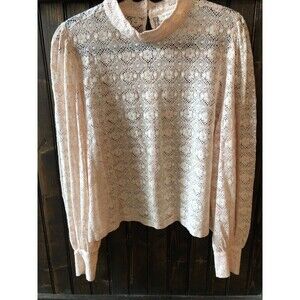 Pink lace high neck top Treasure & Bond XL